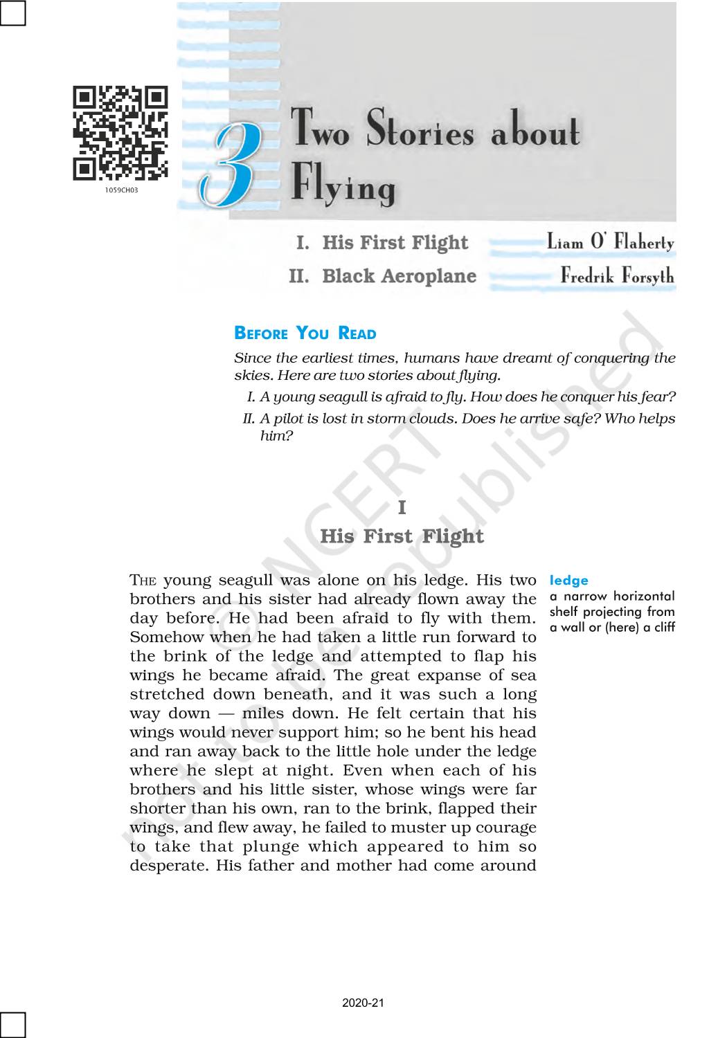 Two Stories About Flying Ncert Book Of Class 10 First Flight 5578